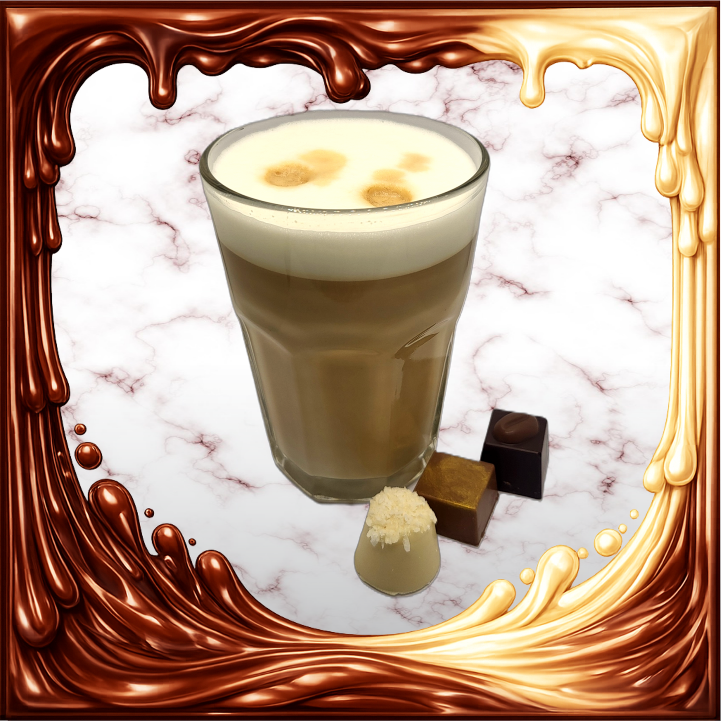3 Pralinen mit Latte Macchiato