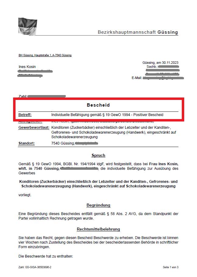 Update Woche 27.11.- 3.12. 2023 · Befähigung ist positiv