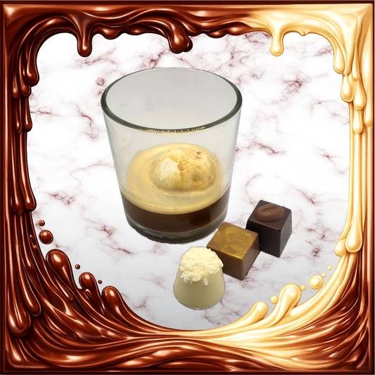 3 Pralinen mit Affogato al Caffè