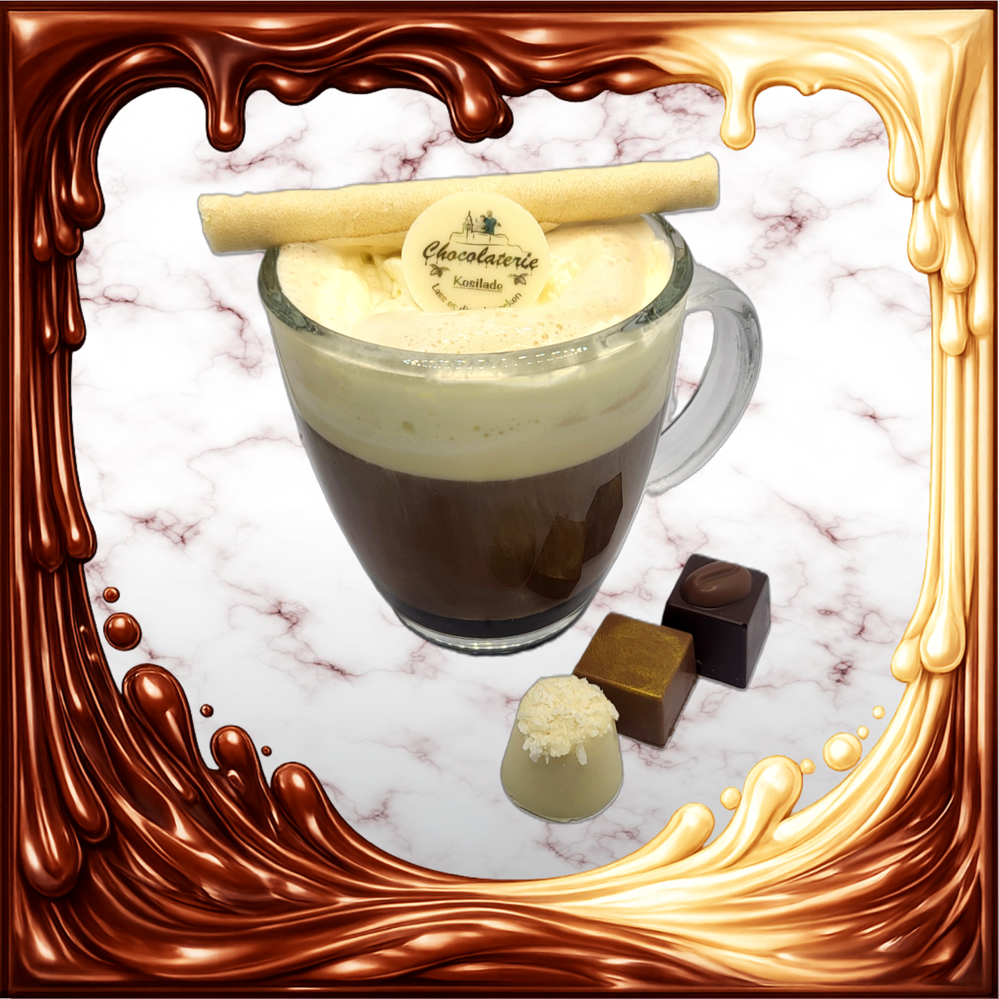 3 Pralinen mit Einspänner