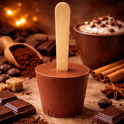 Trinkschokolade am Holzlöffel