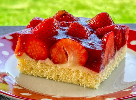 Stück Erdbeer Kuchen, glutenfrei