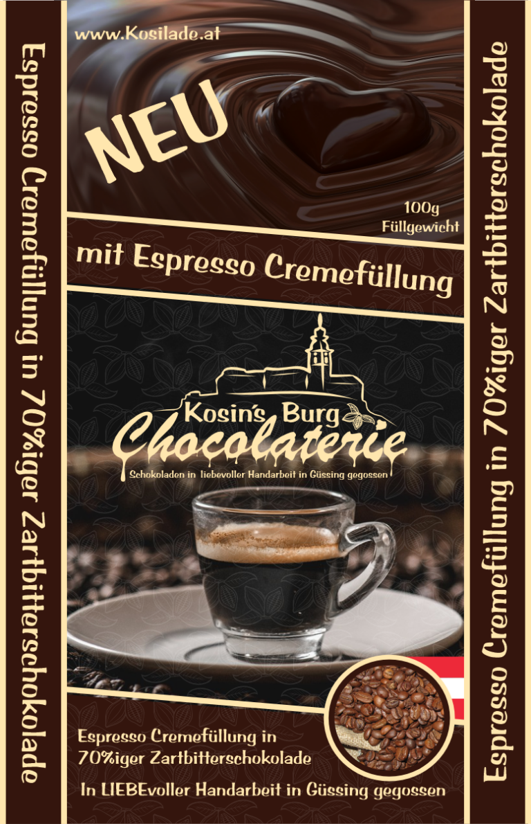 Espressocreme Schokoladen mit Füllung