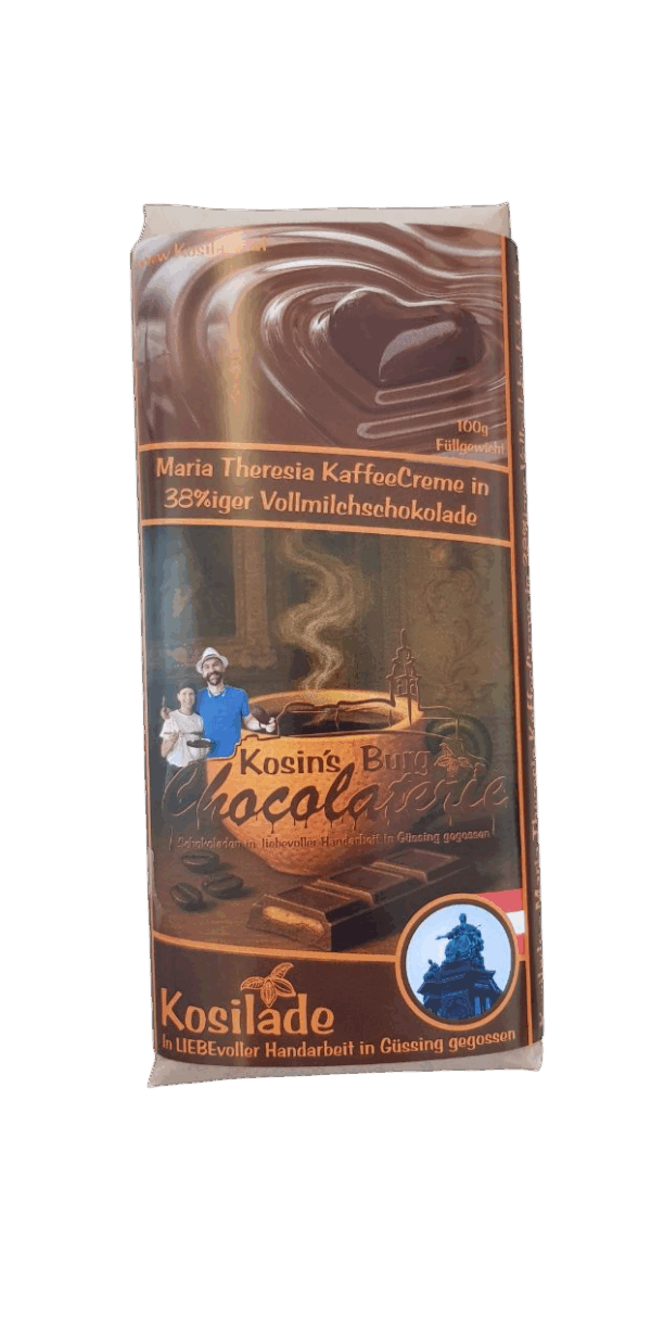 Maria-Theresia-Kaffee-Creme Vollmilchschokolade • Gefüllte Tafel
