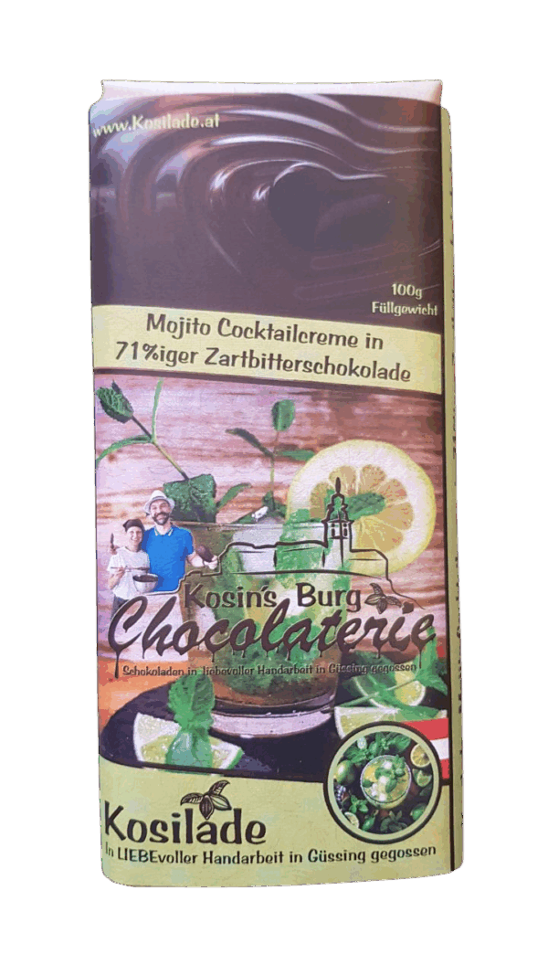 Mojito Creme Zartbitterschokolade • Gefüllte Tafel