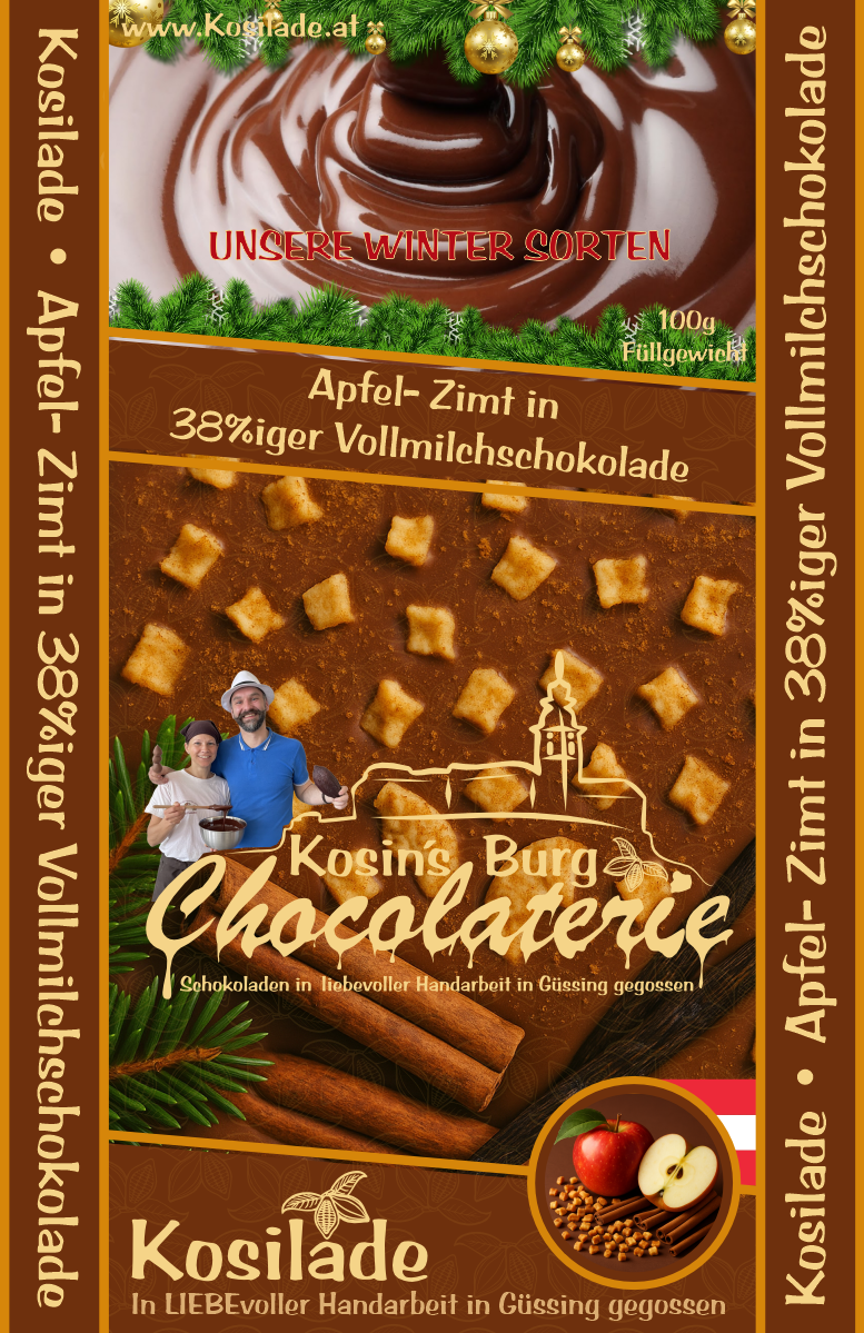 Apfel Zimt · Vollmilchschokolade · Ganze Tafel