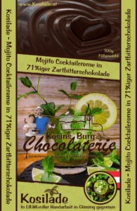 Mojito Creme Zartbitterschokolade • Gefüllte Tafel