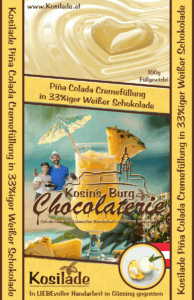 Piña Colada Weiße Schokolade • Gefüllte Tafel